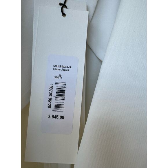 NWT Veronica Beard Iconic Scuba Dickey Jacket Blazer White Size 20 - Picture 12 of 13